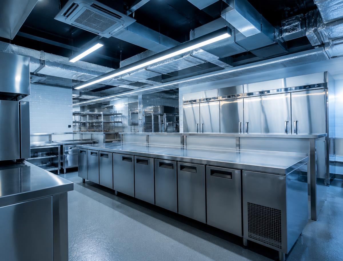 Commercial premises with refrigeration and cooling equipment
